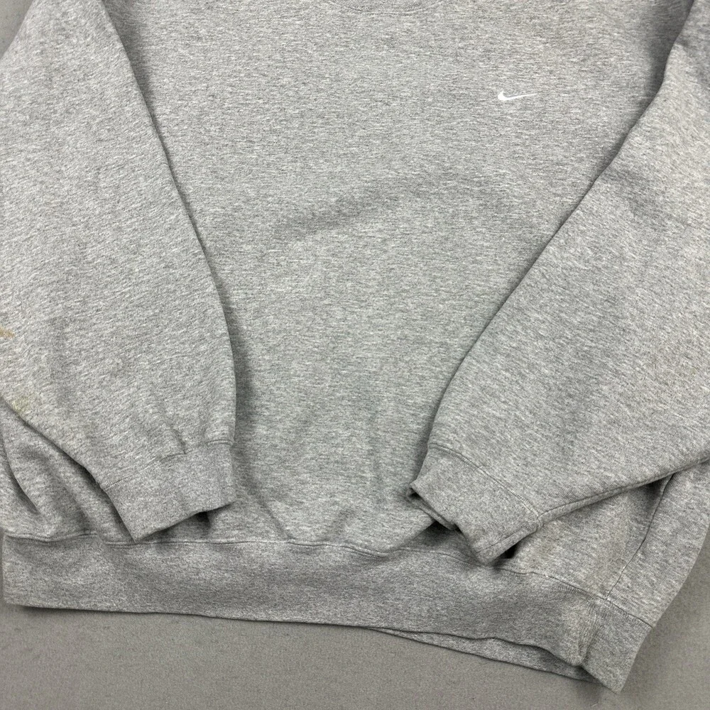 Vintage Nike Sweatshirt Men 2XL Gray Pullover Crewneck Sweatshirt Swoosh 90s *